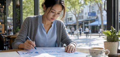 Data professional reviewing BI tool comparison charts