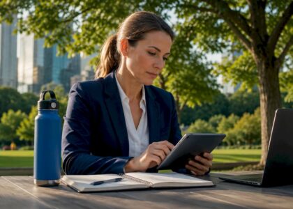 Executive analyzing AI-powered market insights