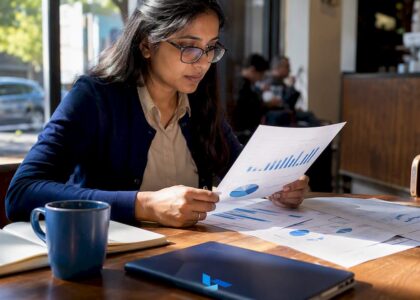Analyst reviewing lead qualification reports