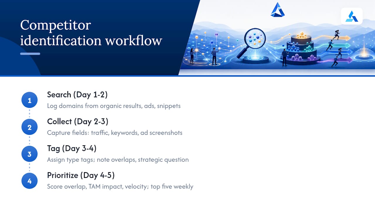Diagram of four-step competitor identification process