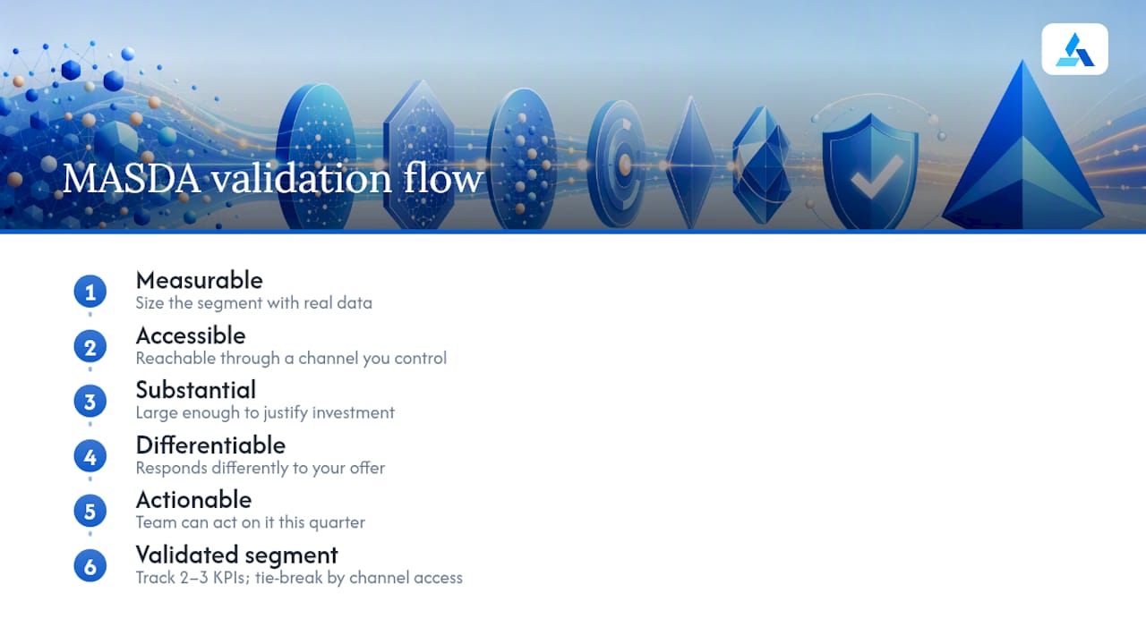 Diagram of MASDA segmentation test and KPIs