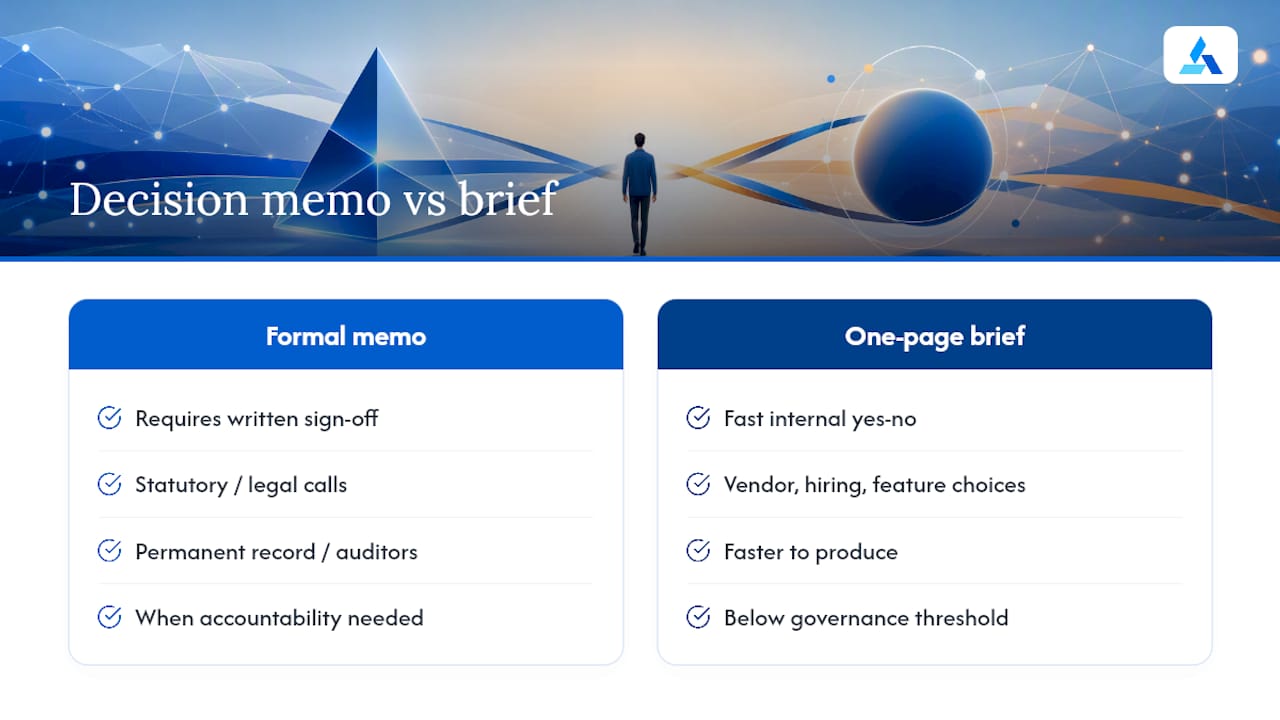 Decision memo and briefing comparison